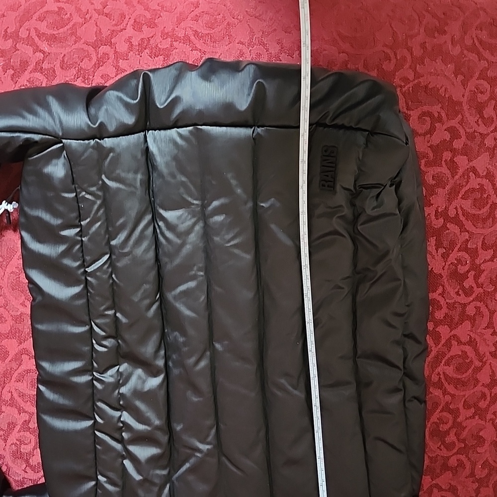 Rains Black Bator Puffer Tote Bag with Zipper - Picture 6 of 10